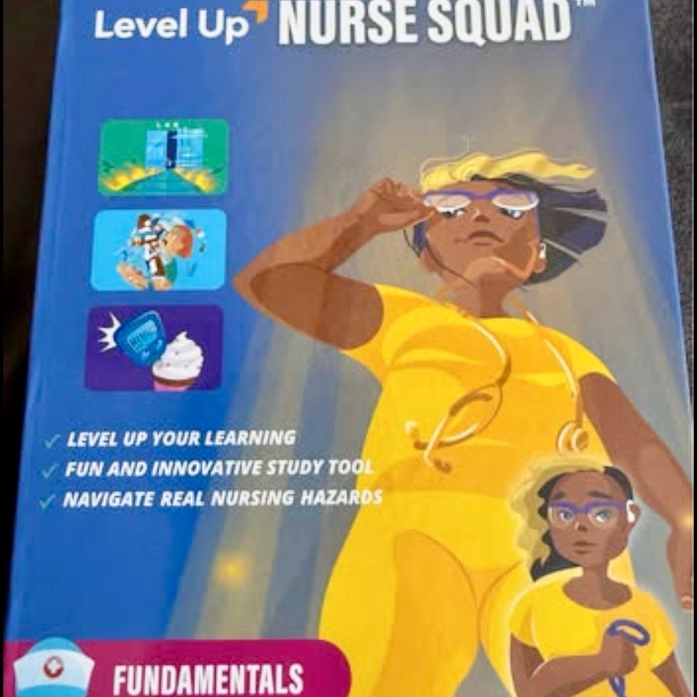 Level up RN Nurse Squad Fundamentals Educational Game - Blue and Yellow